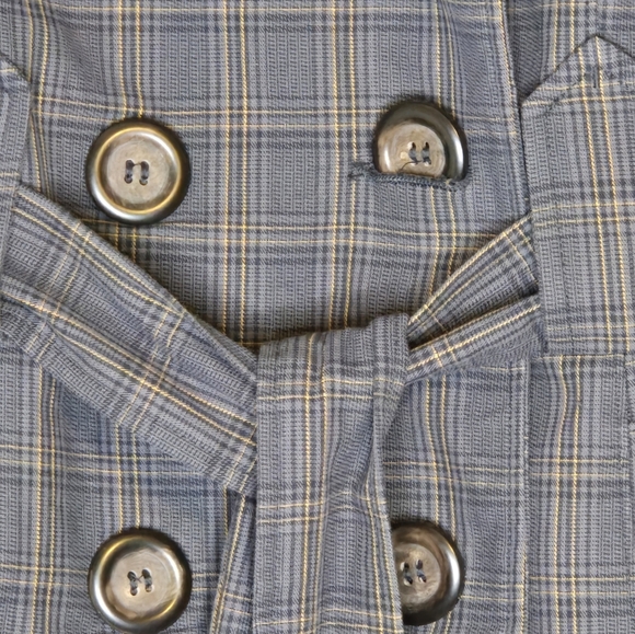 Tweed Cotton Lined Corpcore Preppy Spring Academia Trench Coat Jacket Size M - Picture 6 of 9